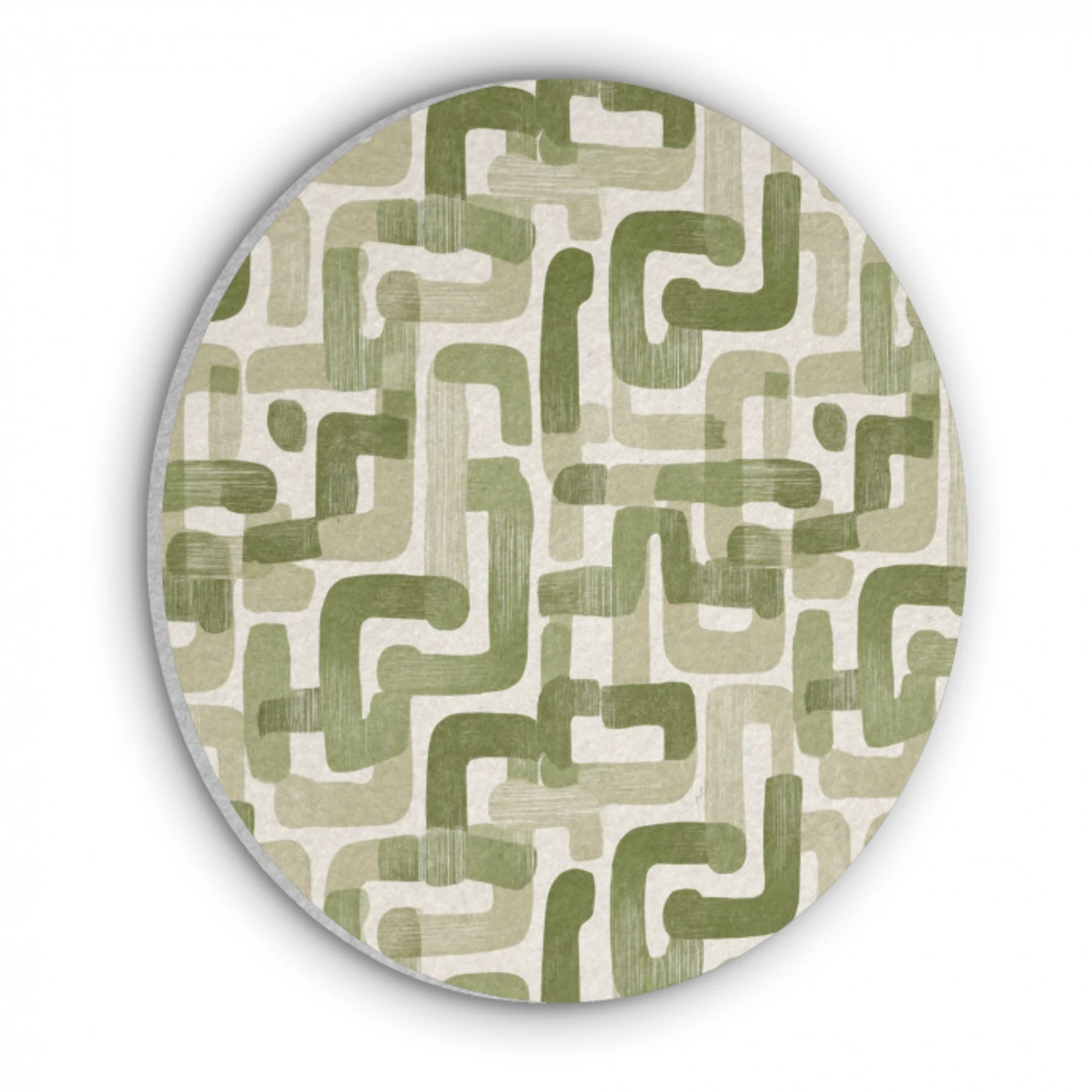 Modern - Grafisch - Groen Akoestische PET Vilt - Rond klein 838 -3d