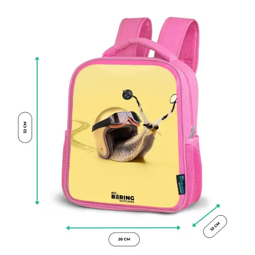 Slak met motorhelm Kinderrugzak - Roze middel -productfoto_formaten