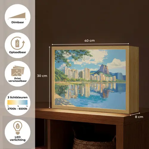 Berg - Skyline - Strand - Water Light Box met batterij (Wandlamp) middel -USP_websiteoverzichtNL
