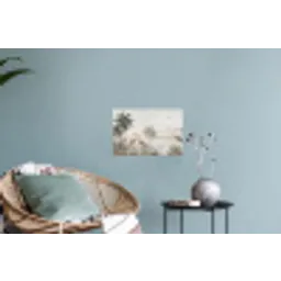 Kraanvogels - Palmbomen - Tropisch Muursticker klein -plant