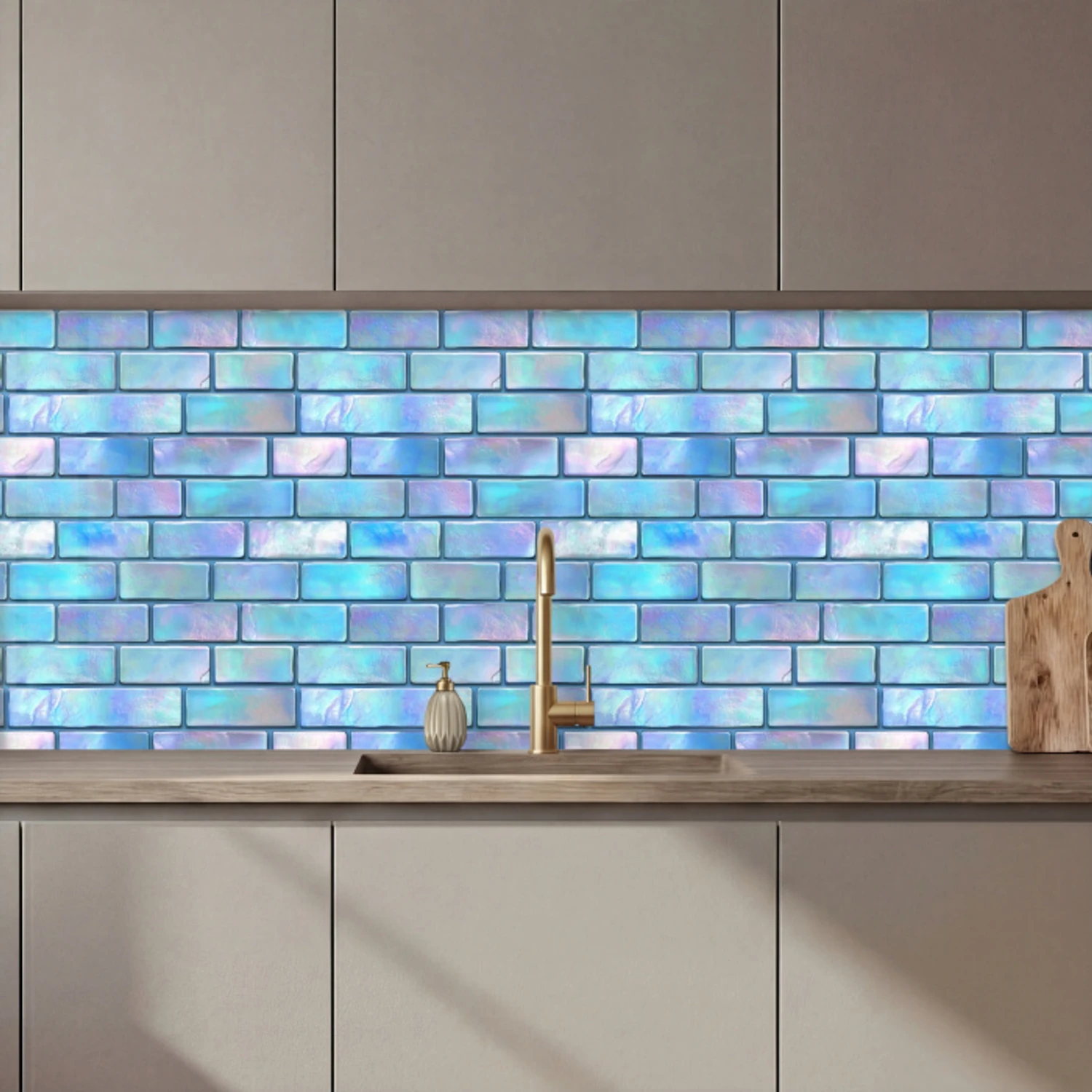 Blauw - Glans - Muur keuken achterwand 2 middel 871 zz_3dshopping