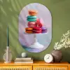 Macarons - Schaal - Pastel - Kleurrijk Wandcirkel Ovaal Glas middel -sfeer2