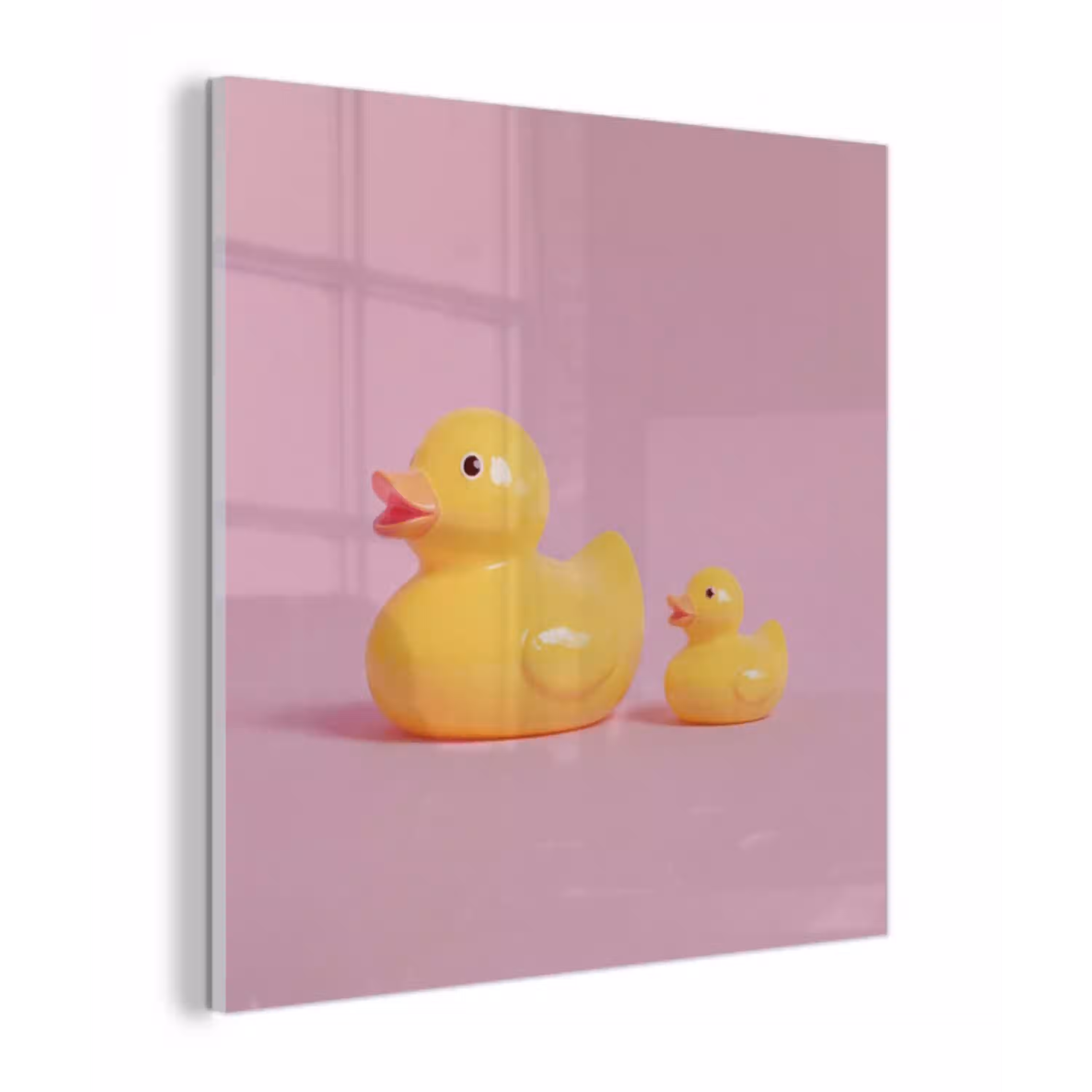 Eendjes - Vrolijk - Roze plexiglas 5mm klein -z3d
