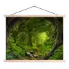 Jungle - Groen - Natuur - Tropisch - Planten textielposter latten blank klein -3d