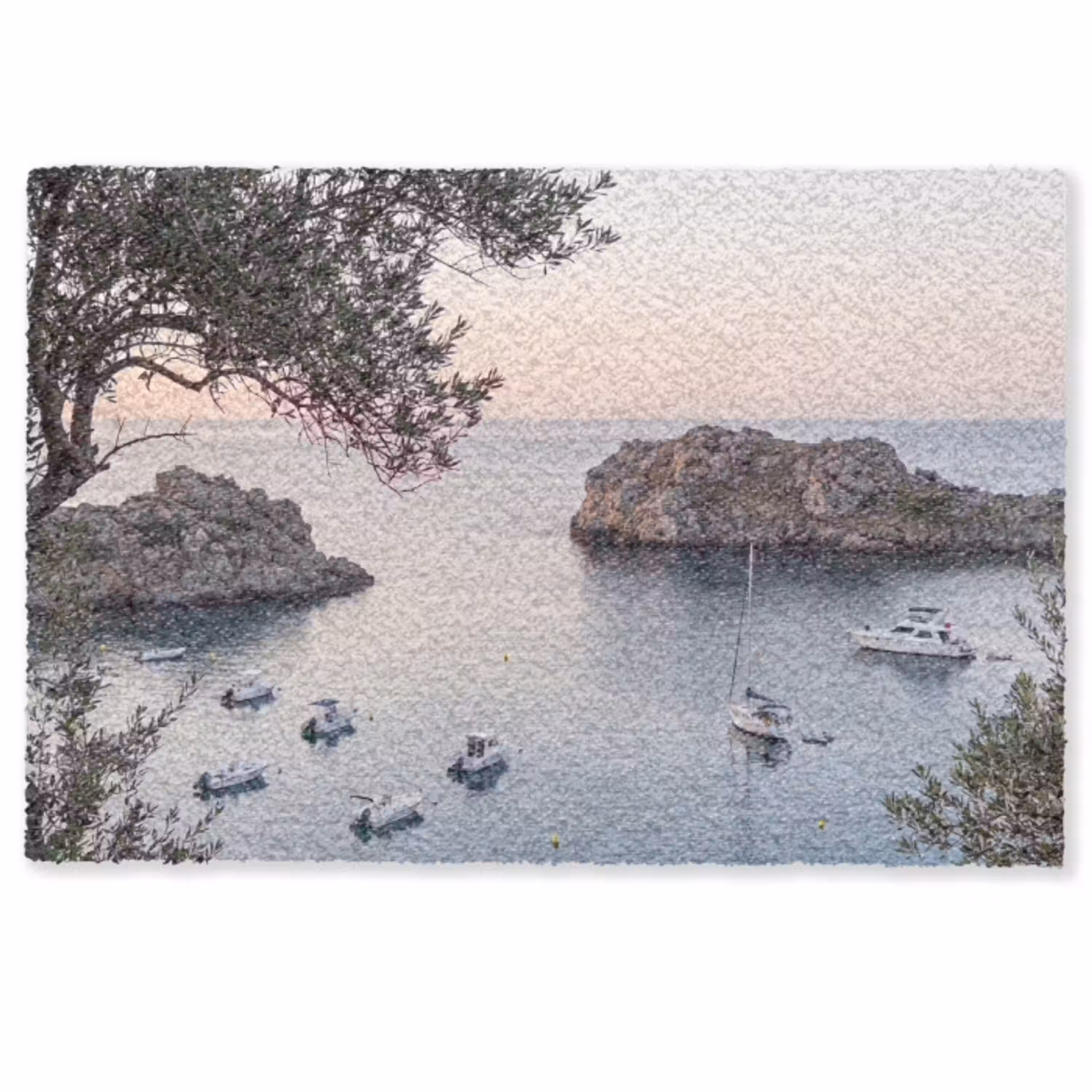 Baai - boten - zonsondergang Deurmat klein -zkaufland3d