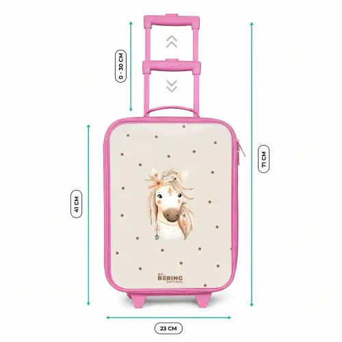 Bohemian paard in pastel kleuren Kinderkoffer - Roze klein -productfoto_formaten
