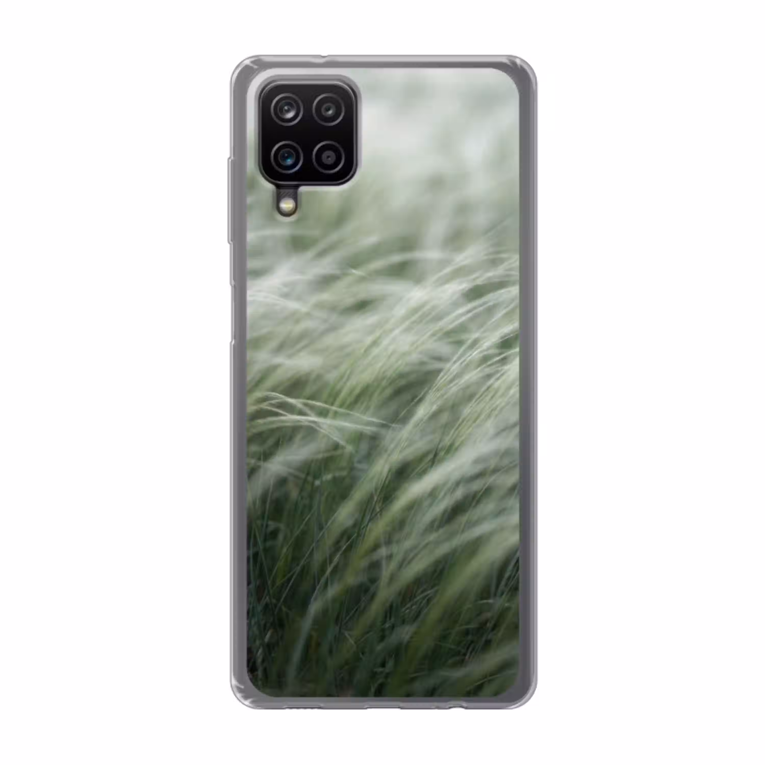 Gras - Wazig - Natuur - Groen - Zacht Telefoonhoesje Samsung Galaxy A12 klein -3d