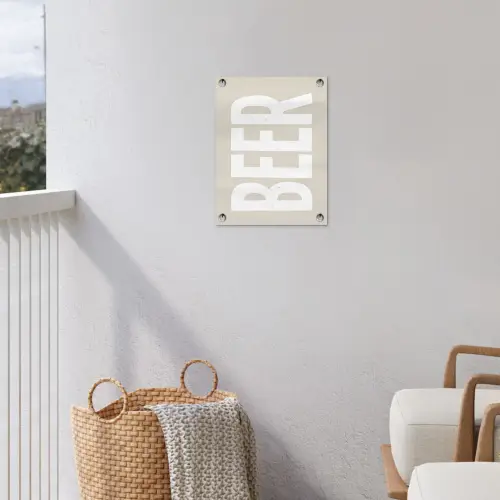 Beer - Japandi - Beige - Decoratie tuinposter los doek klein -sfeer8