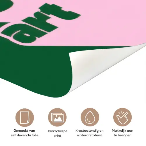 This is art - Schaduw - Roze deurposter klein -closeup_NL