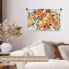 Schijfjes - Fruit - Oranje - Mozaïek Wandkleed katoen klein -sfeer1