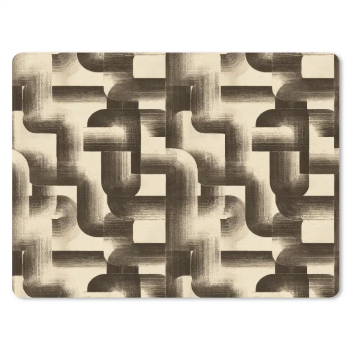 Abstract - Retro - Zwart muismat rubber klein 262 -3d