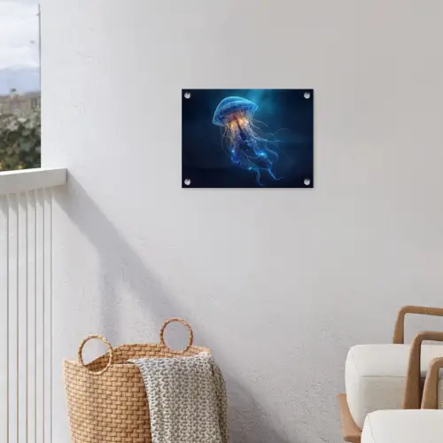 Kwal - Lichtgevend - Tentakels - Blauw tuinposter los doek klein -sfeer8