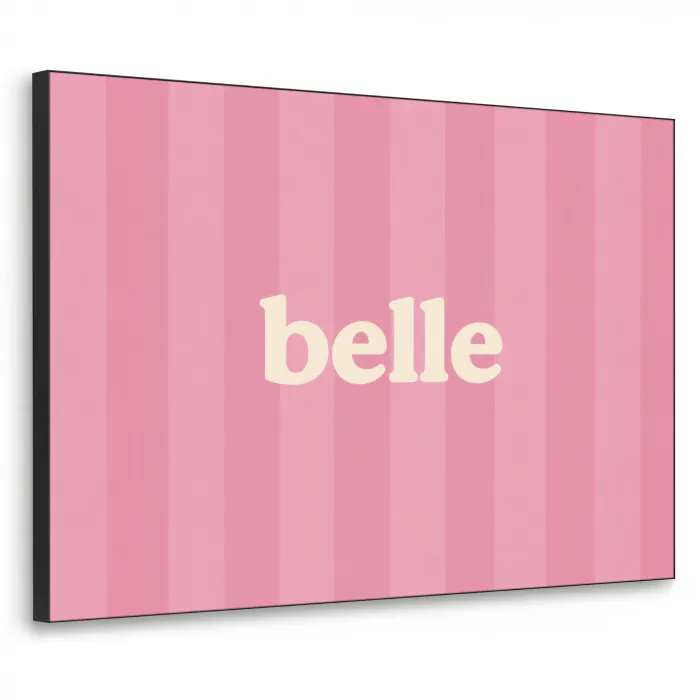 Roze - Gestreept - Belle Textielframe zwart klein -3d