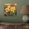 Bloemen - Geel - Wazig aluminium wit klein -sfeer2
