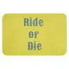 Ride or die - Geel - Blauw Badmat klein -3d