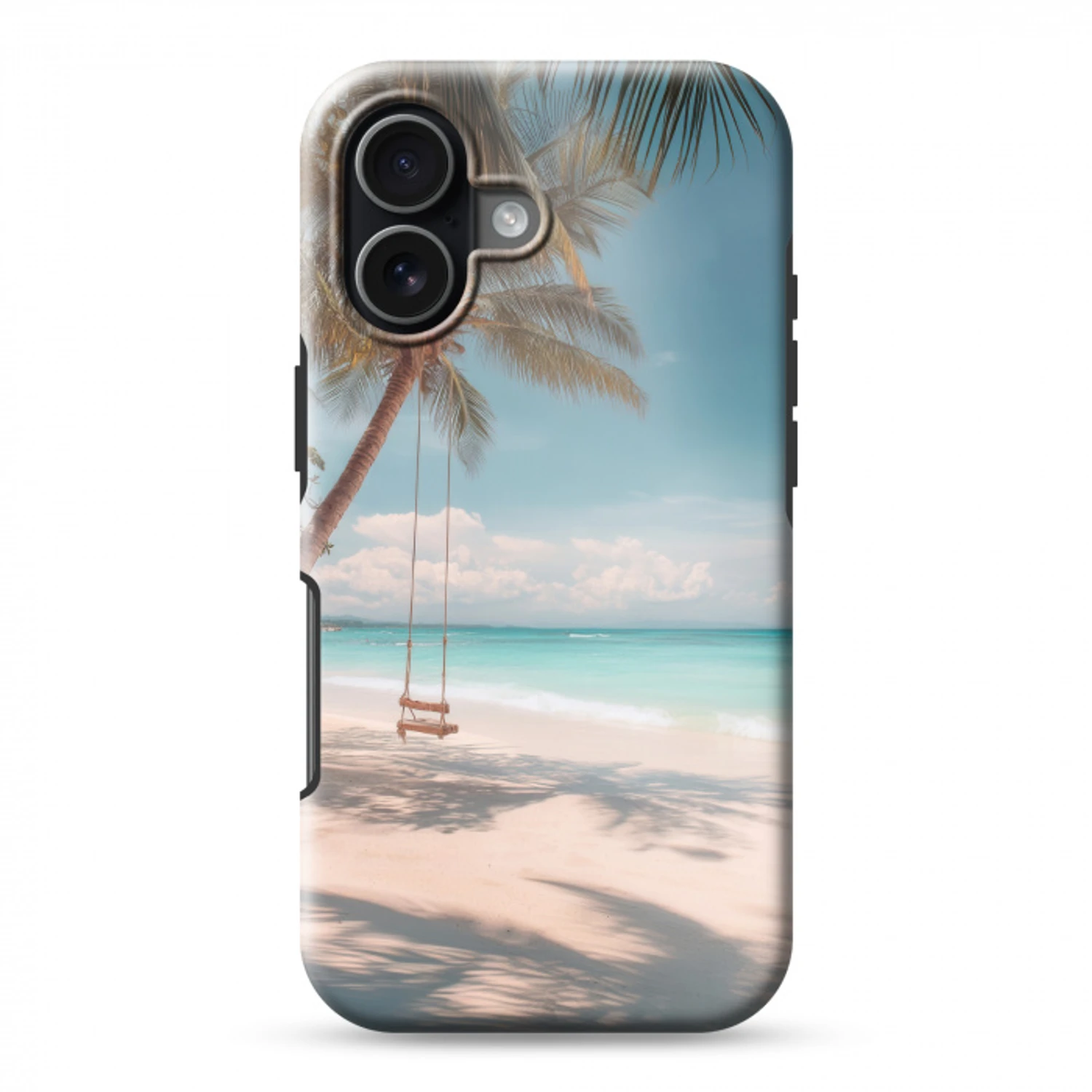Palmboom - Schommel - Strand - Lucht Toughcase MagSafe Apple iPhone 17 klein -3d