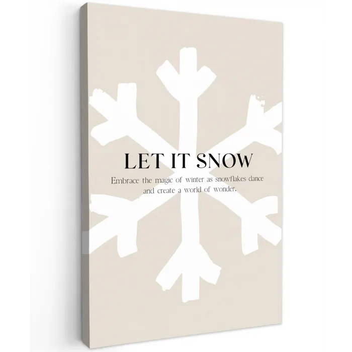 Kerst - Let it snow - Sneeuwvlok - Winter - Quotes canvas 2cm klein -z3d