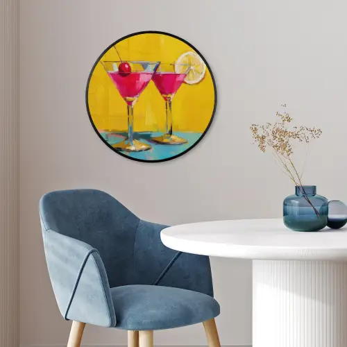 Glazen - Cocktail - Citroen - Kers Fotolijst rond zonder passe partout klein -sfeer2