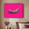Banaan - Zebraprint - Roze Textielframe zwart klein -sfeer1
