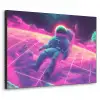 Astronaut - Neon - Roze - Wolken Textielframe zwart klein -3d