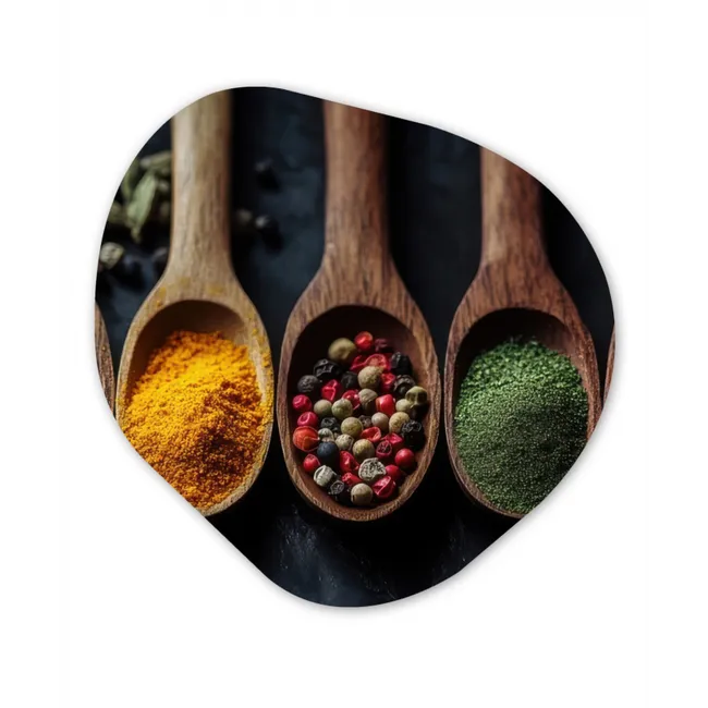 Houten - Lepels - Specerijen - Kruiden Wandcirkel Organisch Forex 3mm klein -3d