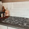 Terrazzo -  Patroon - Grijs Inductie beschermer vinyl 3mm klein 276 -sfeer3