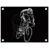 Lijntekening - Wit - Wielrennen - Snelheid tuinposter los doek klein -3d