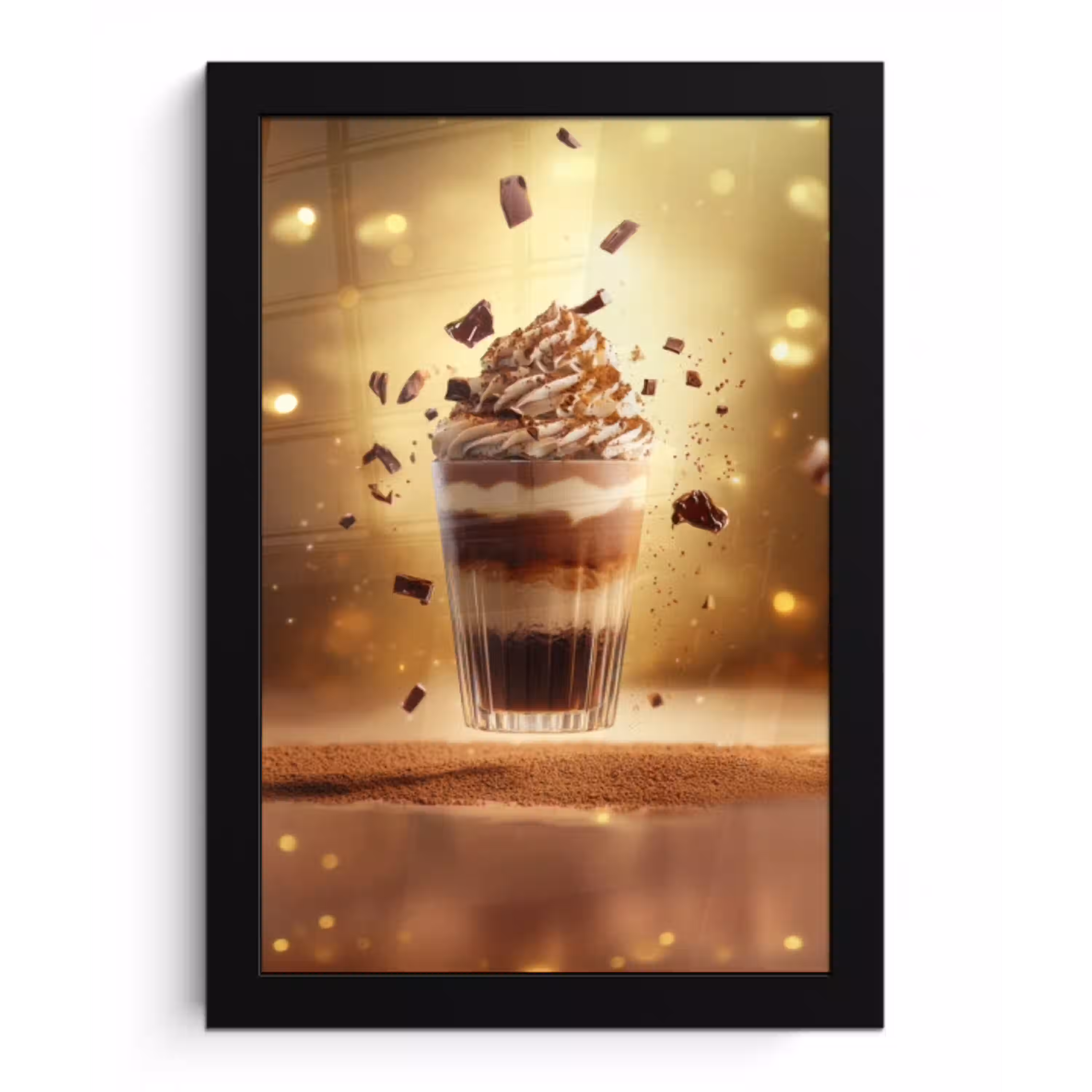 Dessert - Chocolade - Zoet - Eten fotolijst zwart zonder passe partout klein -3d