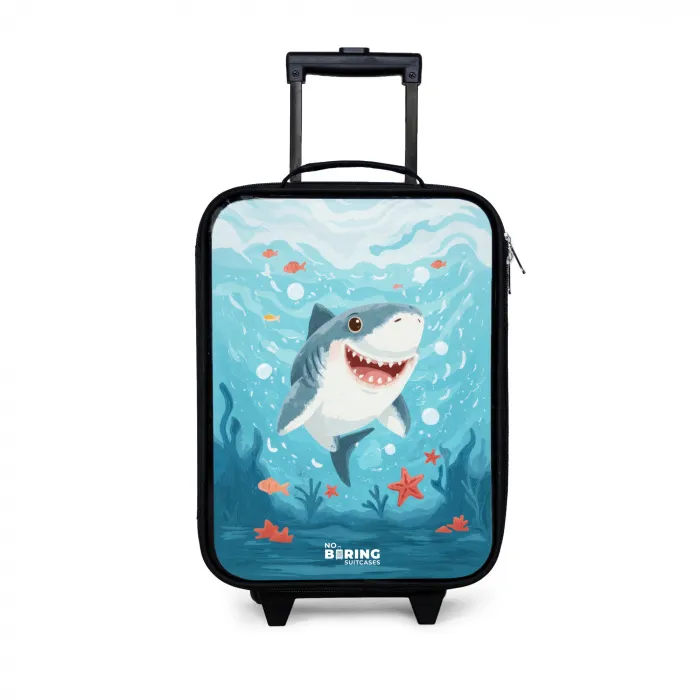 Haai - Water - Zee Kinderkoffer - Zwart klein -3d