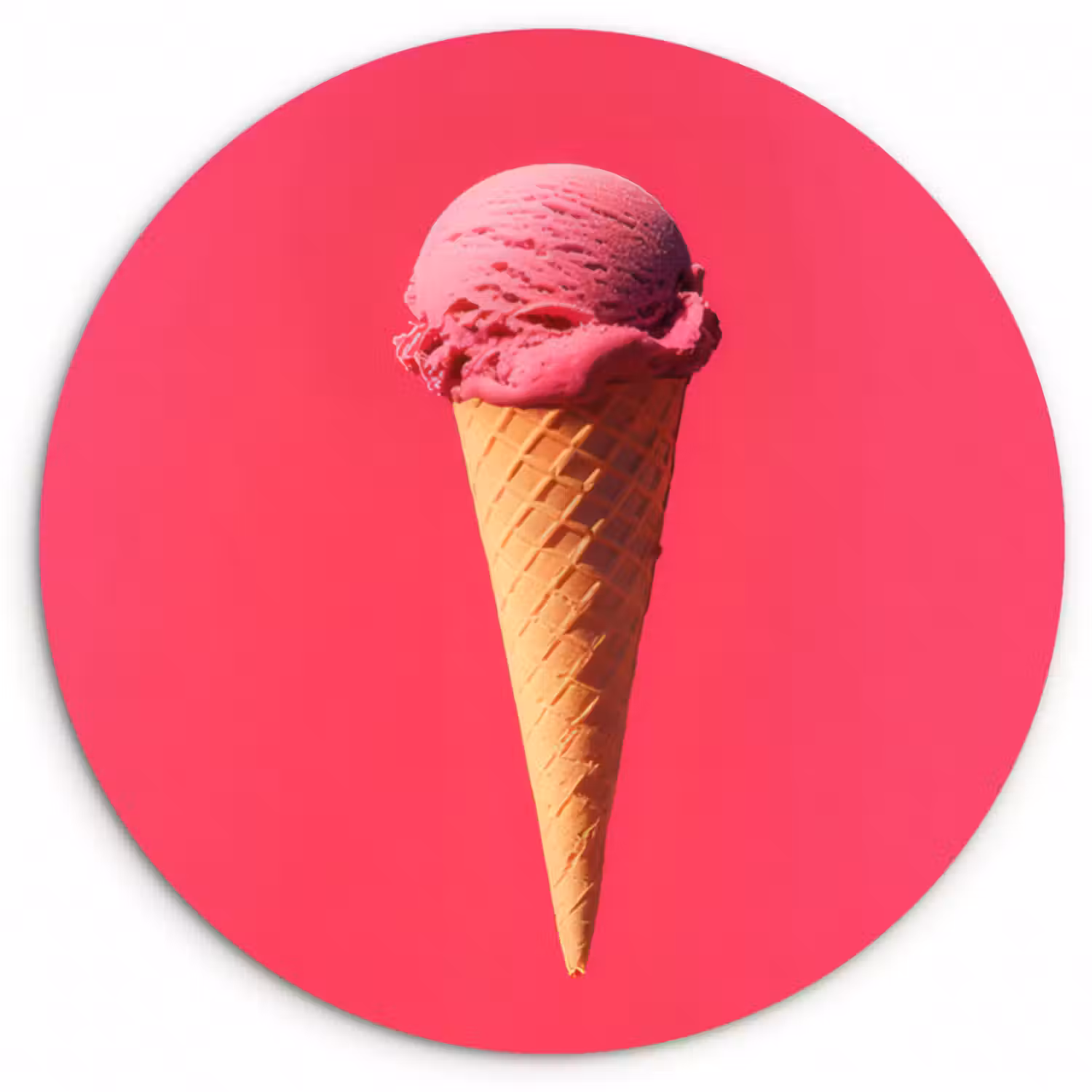 Forexbild Rund - Schaufel Eiscreme - Rosa - Horn