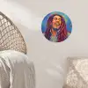 Regenboogkleuren - Man - schilderij Wandcirkel behangsticker klein -sfeer4