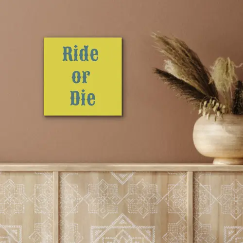 Ride or die - Geel - Blauw aluminium wit klein -sfeer4