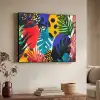 Bladeren - Vormen - Abstract - Kleurrijk Textielframe zwart klein -sfeer3