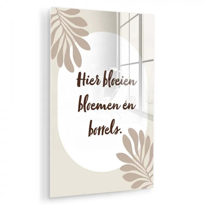 Bloemen - Quote - Zomer - Beige plexiglas 5mm klein -zzzproduct_nieuw