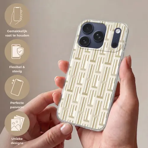 Modern - Geometrisch - Beige Telefoonhoesje iPhone 17 Pro klein 878 -sfeer3_NL