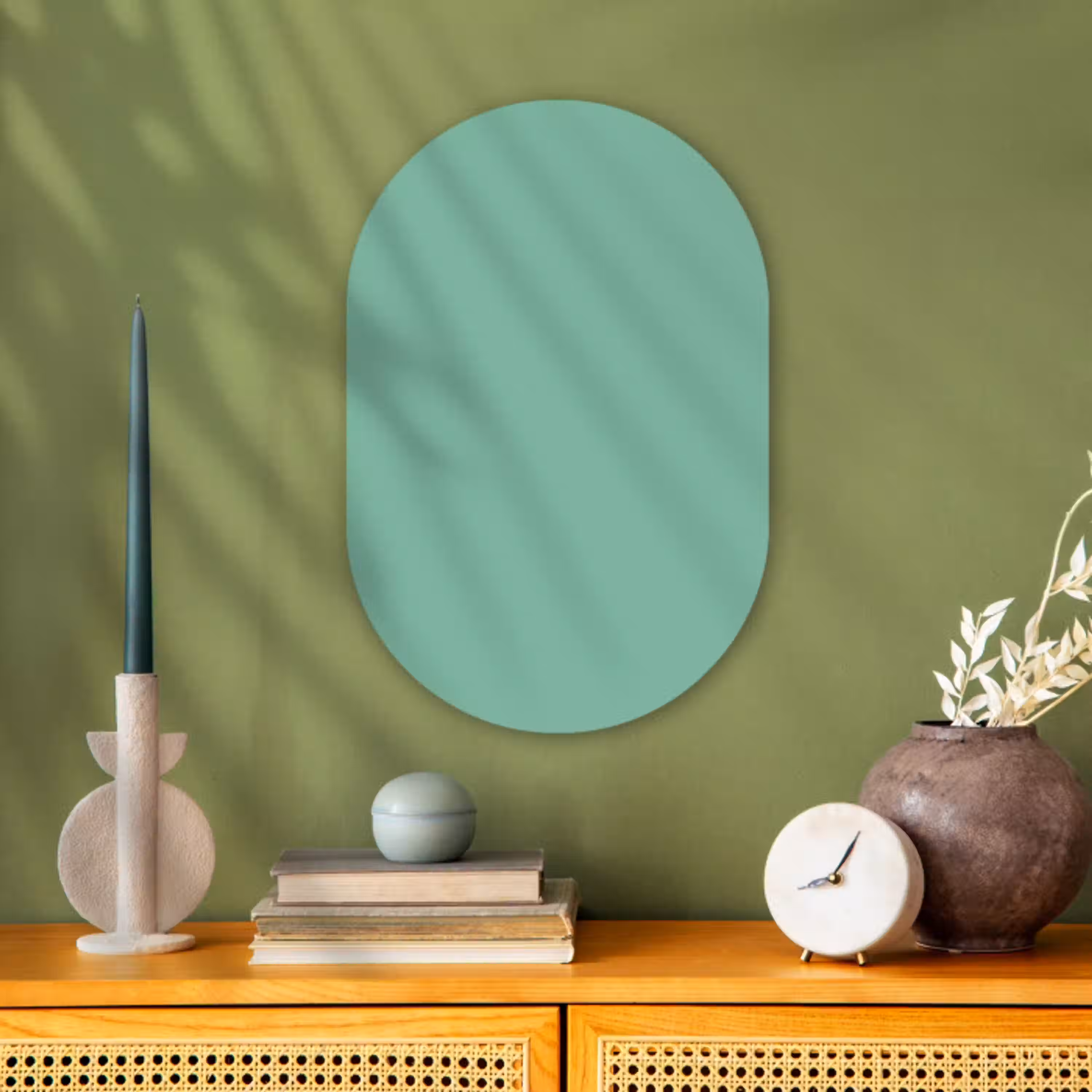 Ocean - Jade - Groen Wandcirkel Ovaal Forex klein 630 -sfeer2