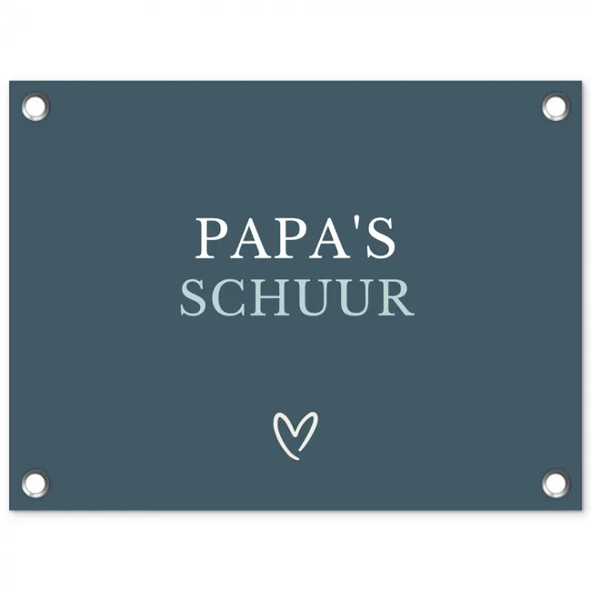 Papa's Schuur met Hart tuinposter los doek klein -3d
