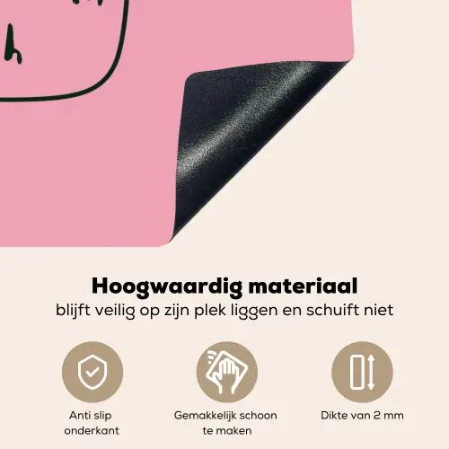 Tekstwolkje - BLAH BLAH BLAH - Roze Inductie beschemer met haakjes klein -ky-onderkant-nl