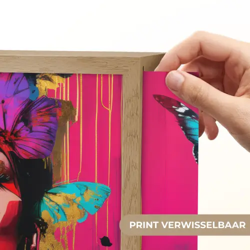 Vrouw - Abstract - Kleurrijk Light Box met batterij (Wandlamp) middel -USP_websiteprintNL