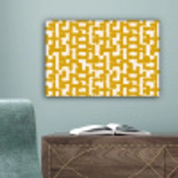 Geel - Beige - Patroon canvas 2cm klein 34 -sfeer4