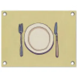 Illustratie - Bord - Bestek - Beige tuinposter los doek klein -3d