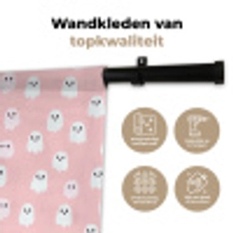 Spookjes - Patroon - Roze Wandkleed katoen klein 269 -sfeer2