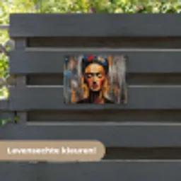 Portret - Vrouw - Bloemen tuinposter los doek klein -sfeer3