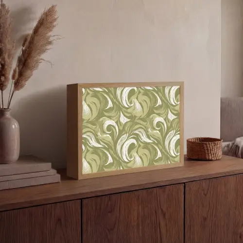 Abstract - Textuur - Groen Light Box met batterij (Wandlamp) middel 907 -sfeer2