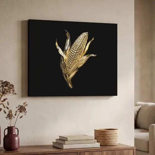 Mais - Eten - Goud - Zwart Textielframe zwart klein -sfeer3