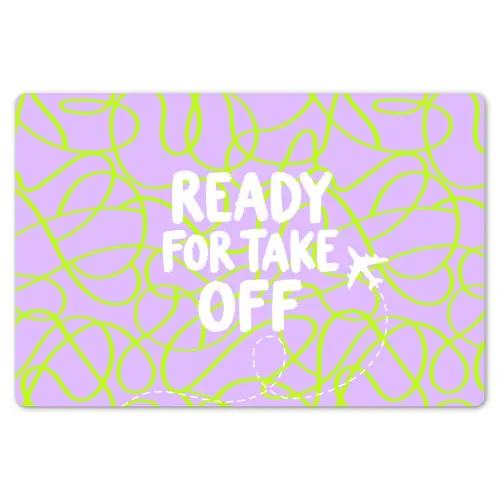 Ready for take off - Vliegtuig - Groen - Paars - Golvende lijnen Placemat vinyl groot -zzsfeer1_Kitchenyeah-website