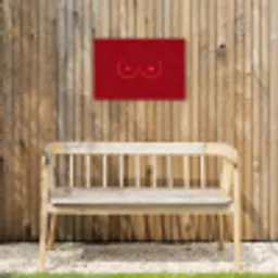 Minimalistisch - Lijnillustratie - Rood Tuinposter op houten frame 2 cm dik klein -sfeer4