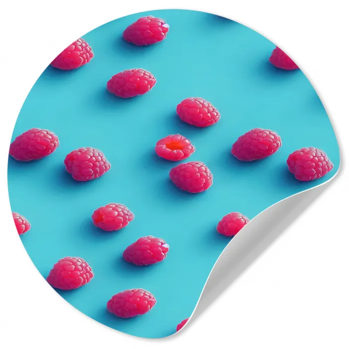 Blauw - Frambozen - Roze Wandcirkel behangsticker klein 186 -3d