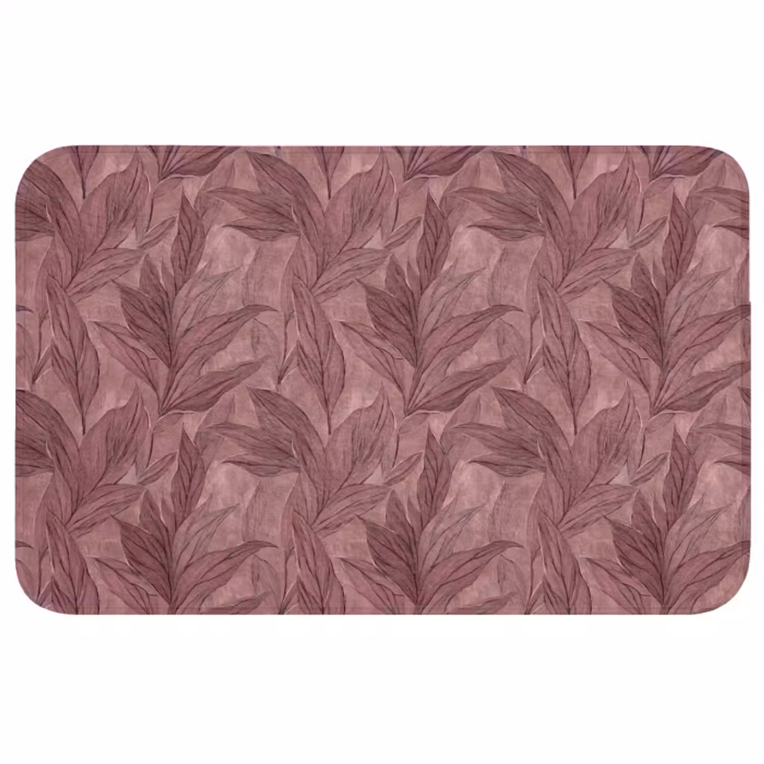 Wc Mat - Bladeren - Patroon - Paars