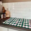 Vlechtpatroon - Groen - Roze - Grafisch Inductie beschermer vinyl 3mm klein 276 -sfeer3